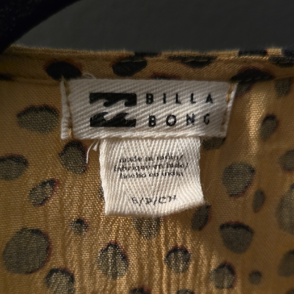 Billabong Tan and Black Polka Dot Top